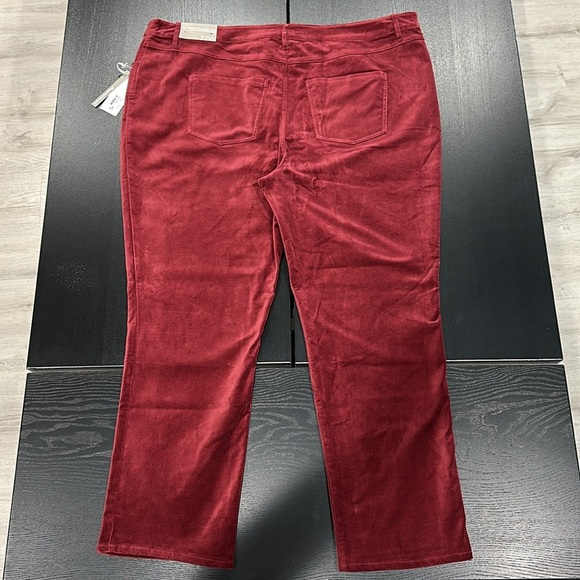 Soft Surroundings Blakely Velveteen Pants in Cabernet Red Color - 22W - Picture 4 of 11